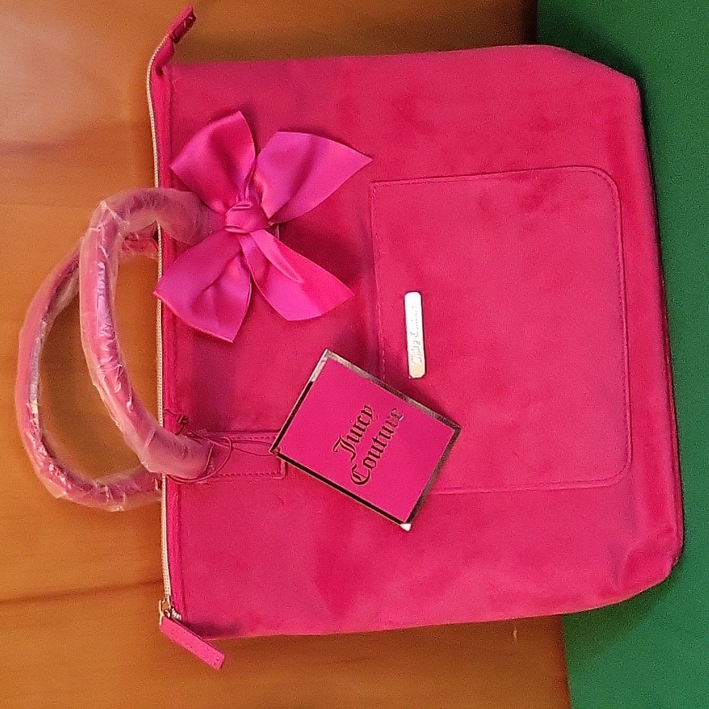 Pink Velvet Juicy Couture Convertible Backpack Purse With Bow